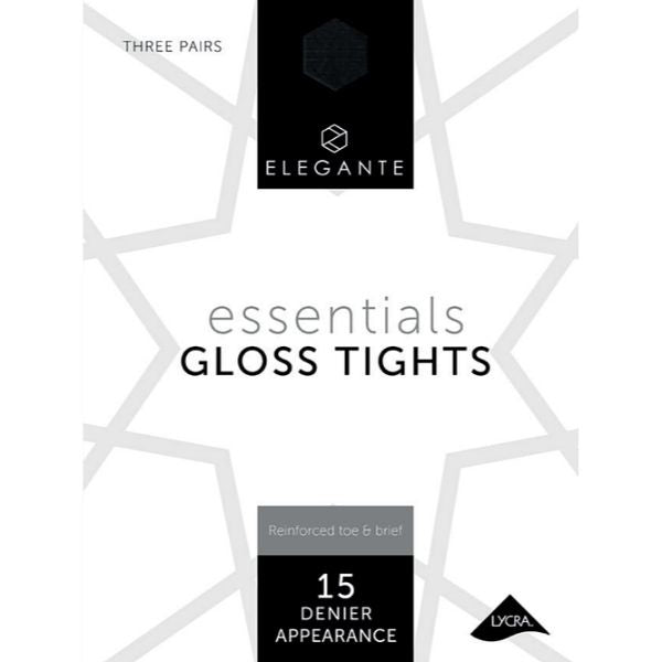 Elegante Gloss Tights Black XL 3 Pk