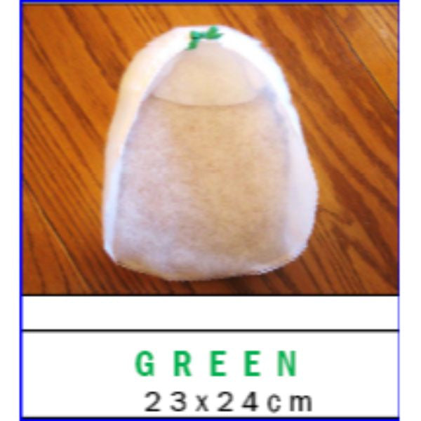 Single Thickness Bonnet Shape With Elastic & Extra Bit Large Green Scarf Shape
