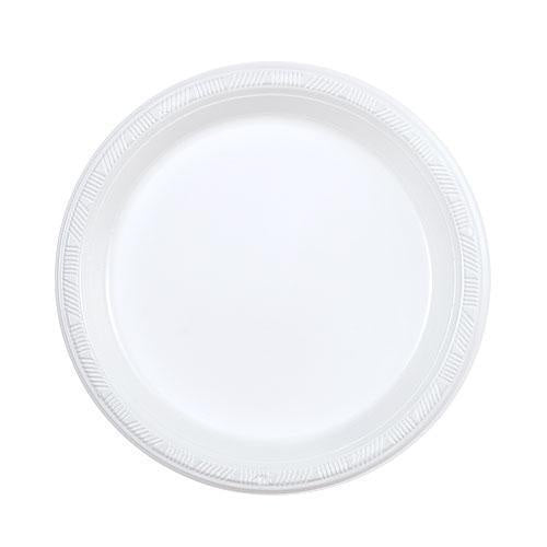 7" White Plastic Plate 100ct