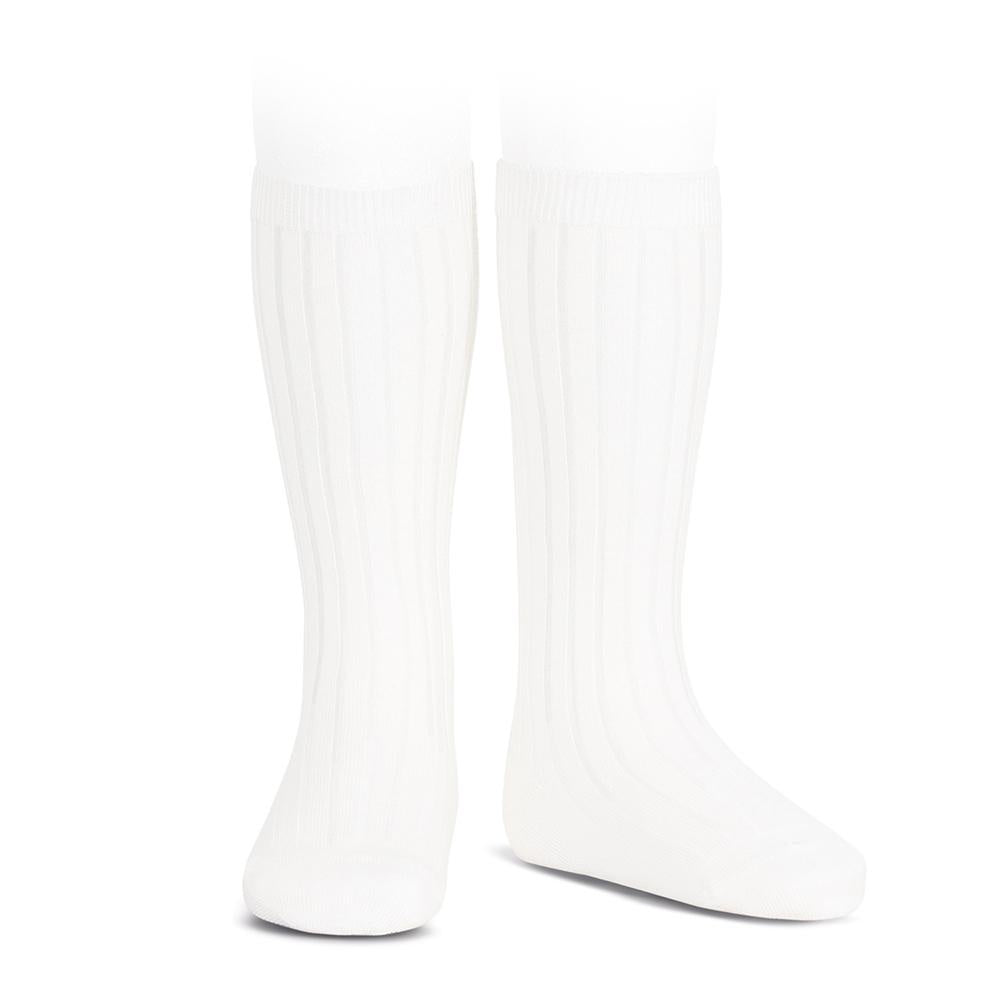 Condor Ribbed Sock, White