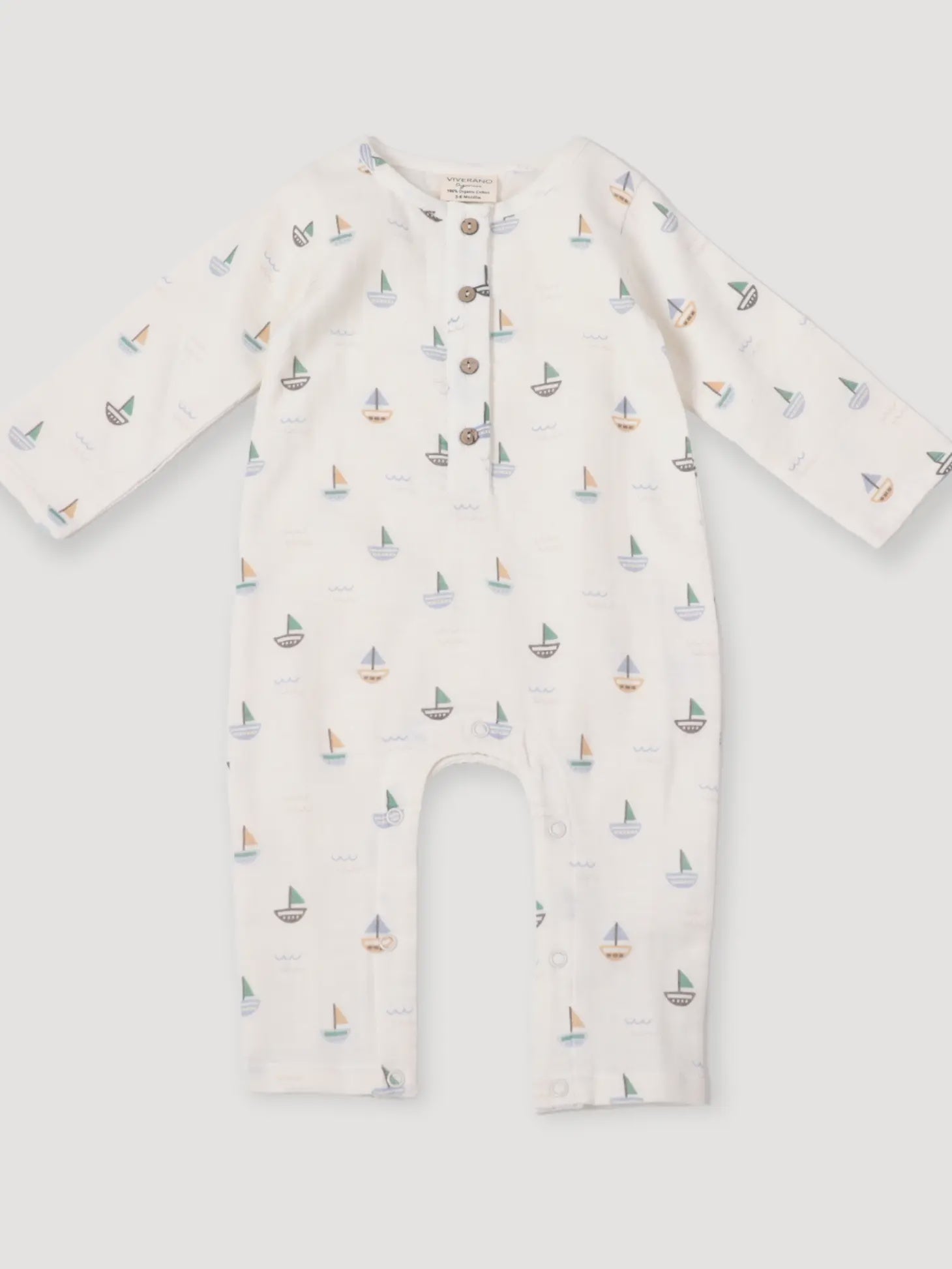 Viverano Organics Sailboat Baby Jumpsuit
