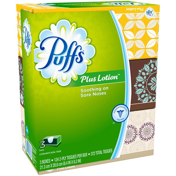 Puffs Plus Lotion Tissues 3/124ct