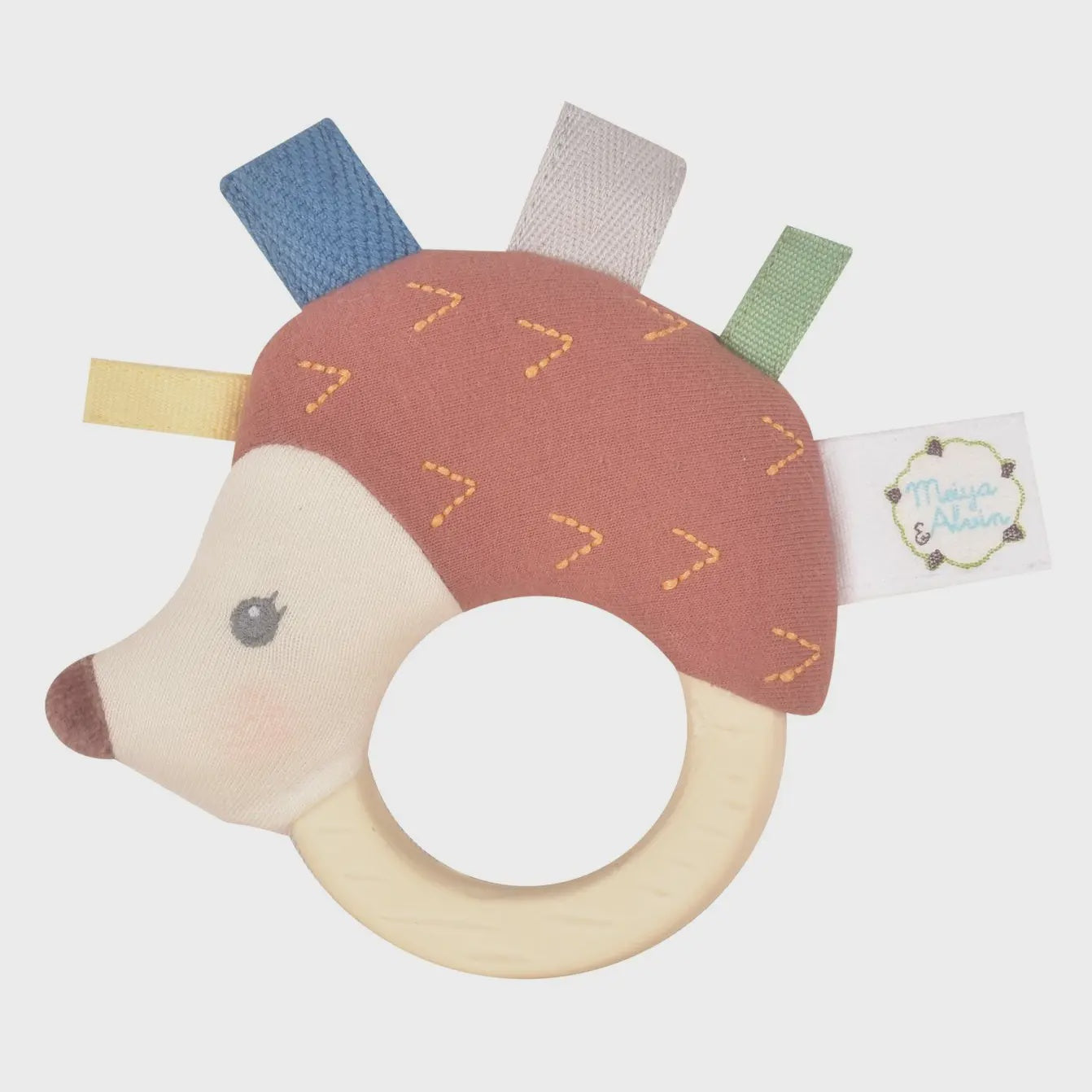 Ethan the Hedgehog Plush Rattle with Rubber Teether
