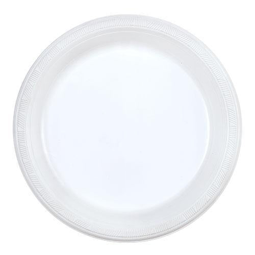 9" White Plastic Plate 100 pk