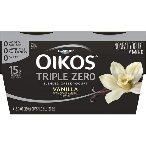 Dannon Oikos Triple Zero Yogurt Vanilla 4/5.3oz