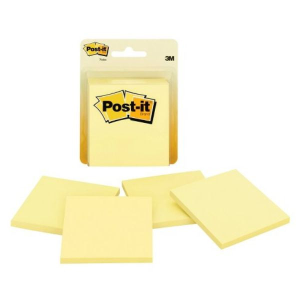 Post-It Sticky Notes 3"x3" Yellow 4/50ct