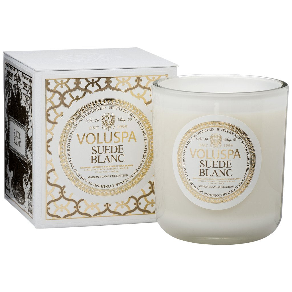 Classic Maison Boxed Candle Suede Blanc