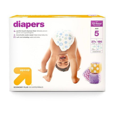 Diapers Up & Up Size 5, 186ct