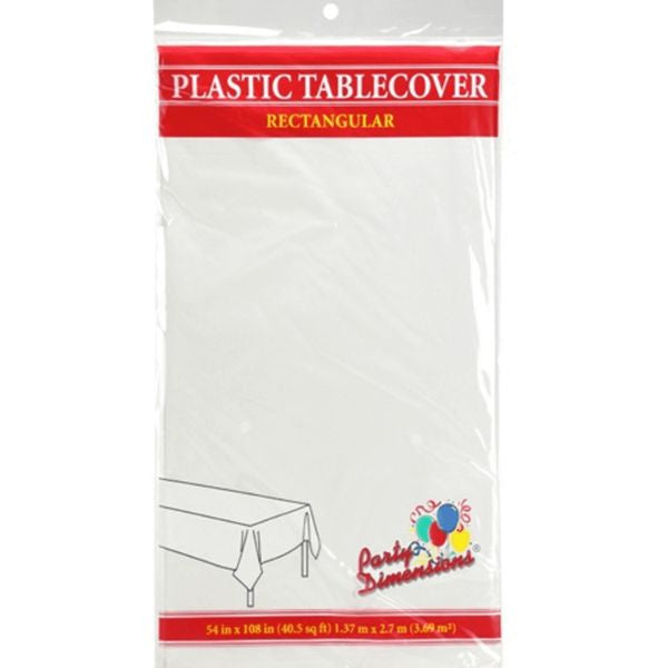 White Plastic Tablecloth