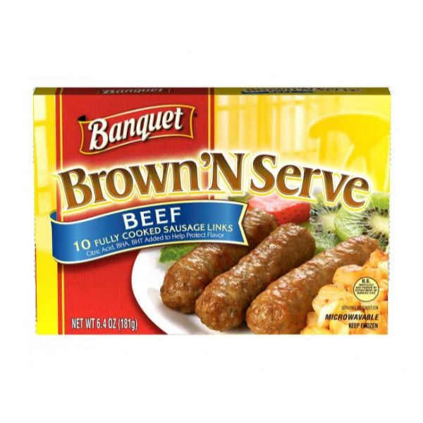 Banquet Brown'N Serve Beef Sausages 10 ct