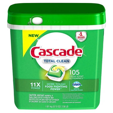 Cascade Total Clean Dishwasher Tabs 105ct