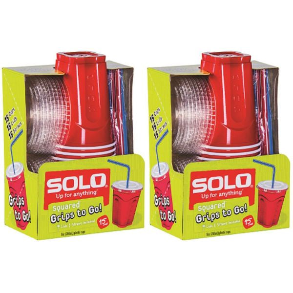 Solo Cup/Lid/Straw 9oz 15ct