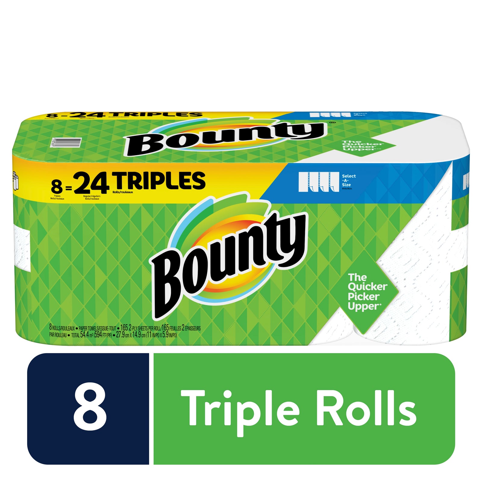 Bounty S-A-S White Paper Towel Roll 8/74s