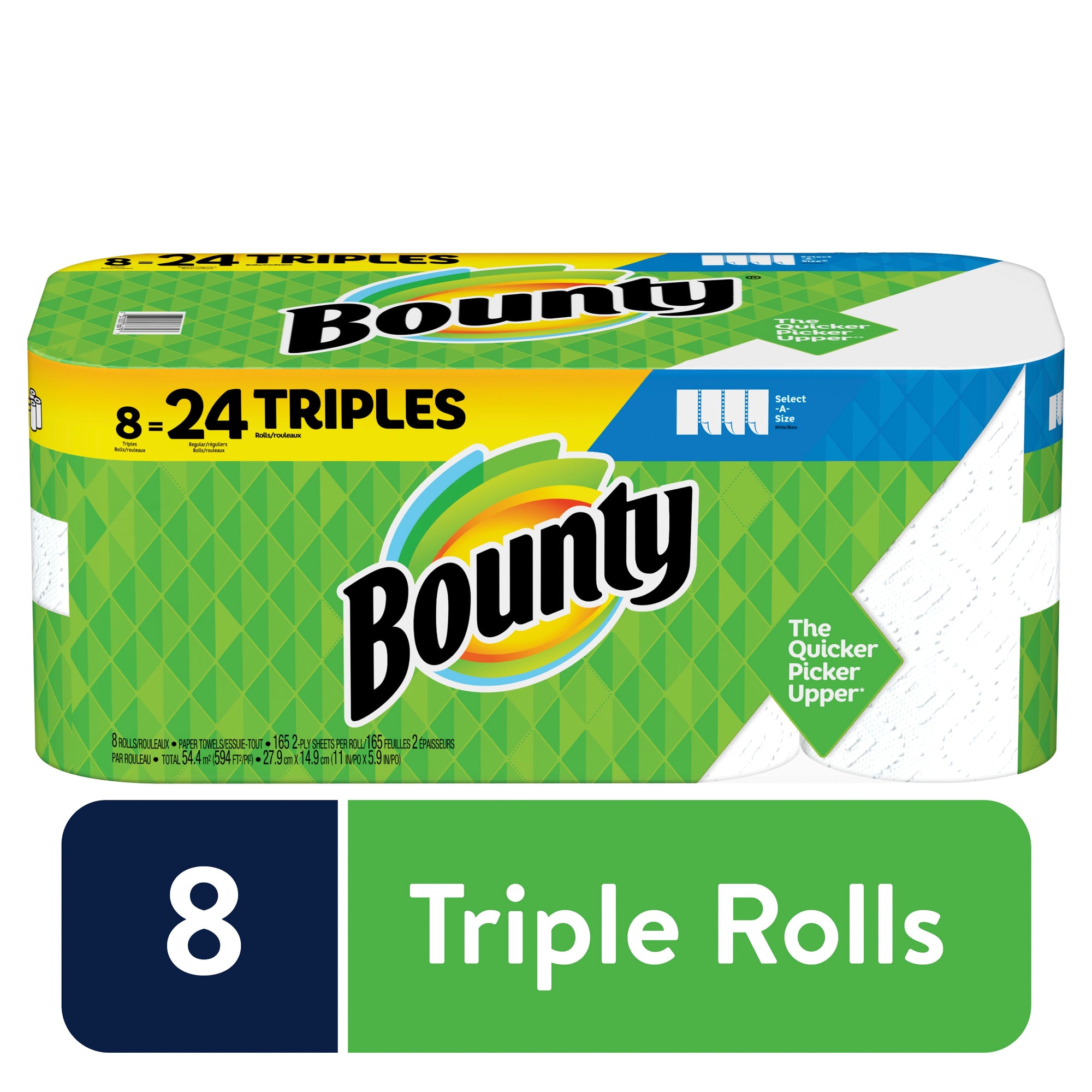 Bounty S-A-S White Paper Towel Roll 8/74s