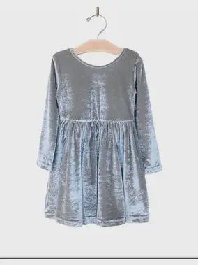 City Mouse Studio Velour Twirl Dress- Stillwater 3yr