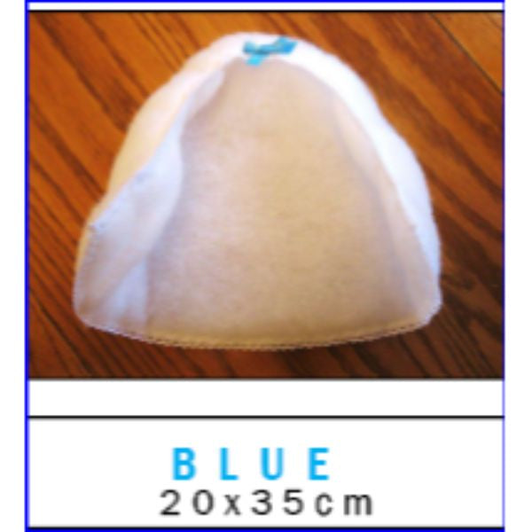 Single Thcknss Bonnet Shape w/ Elastic Lrg Blue Scarf Shape