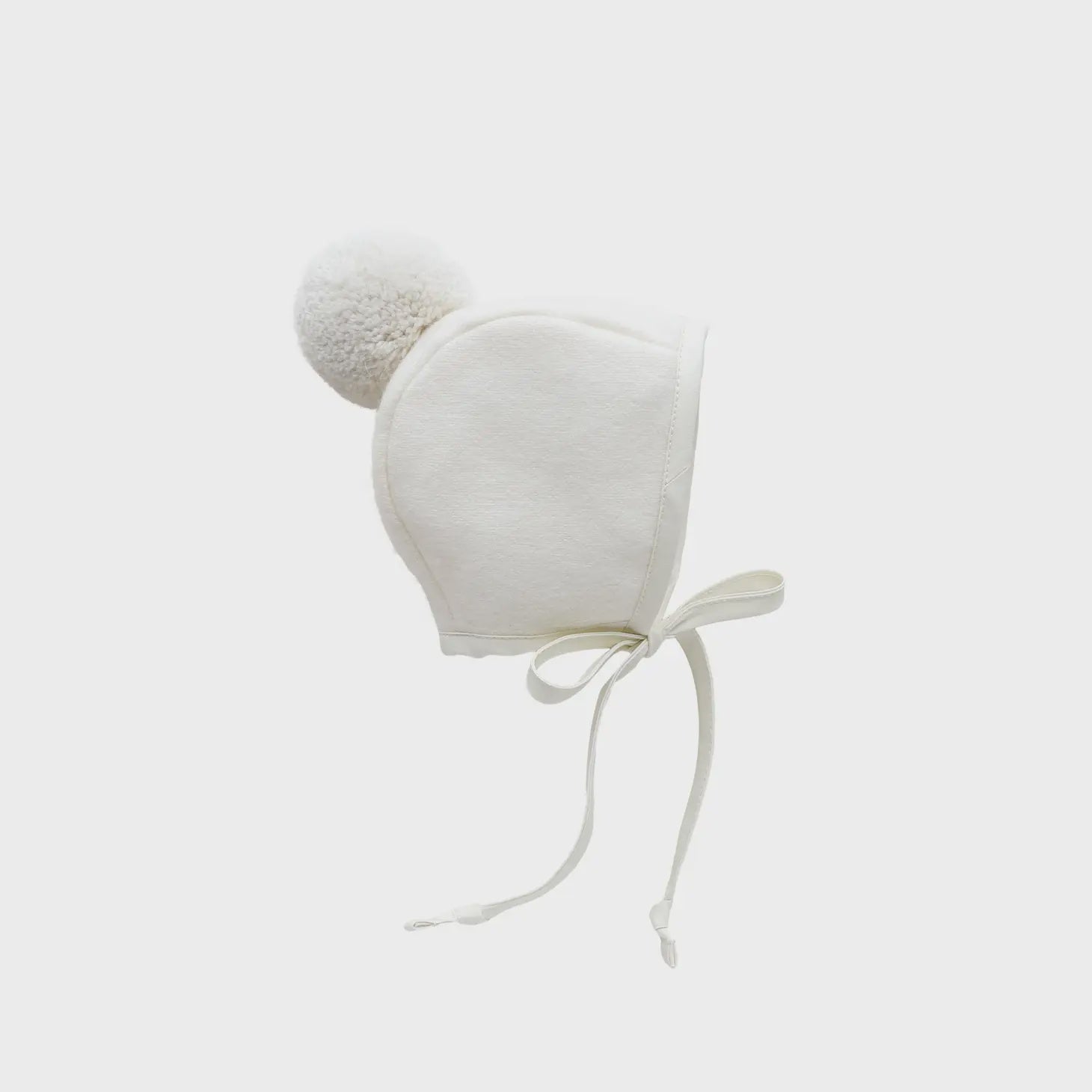 Briar Baby Ivory Pom Bonnet Cotton-Lined 12-18m