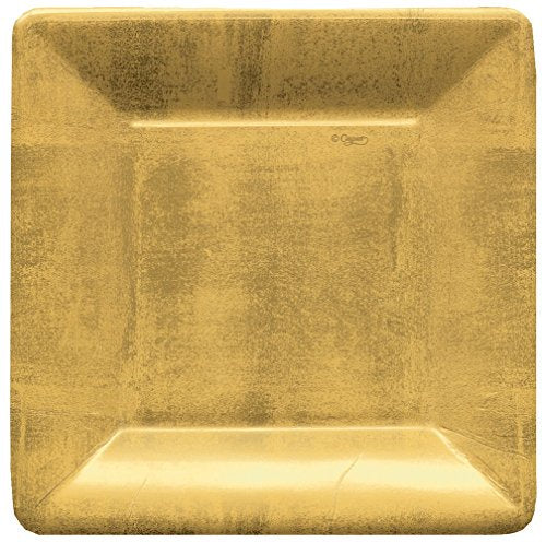 Gold Leaf Square Salad Plates 8 pk