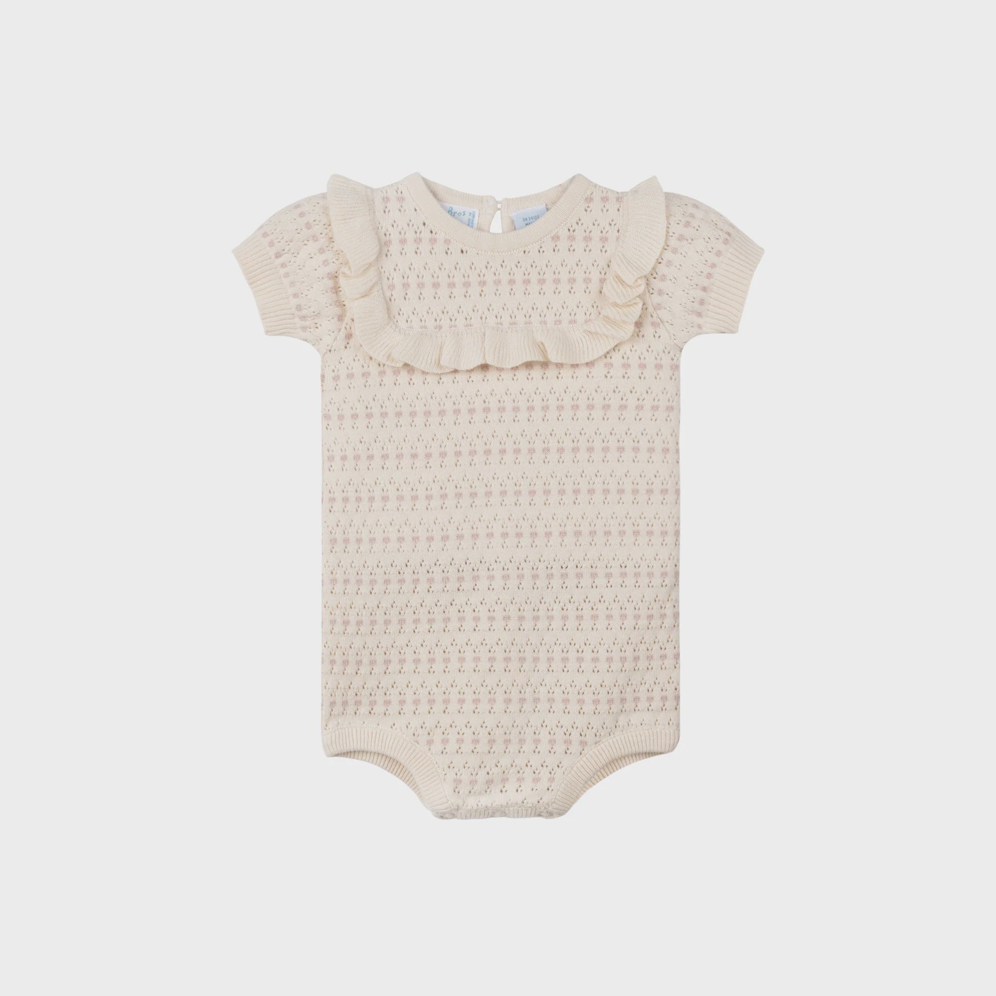 Feltman Girls Pointelle Jacquard Knit Romper