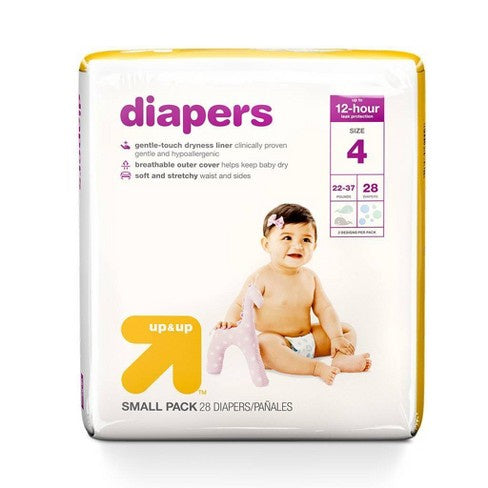 Diapers Up&Up Size 4, 28 ct