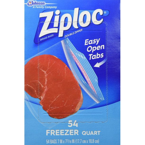 Ziploc Freezer Quart Bags 54ct