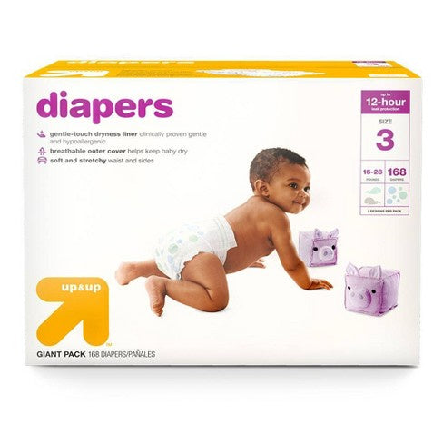 Diapers Up & Up Size 3, 168ct