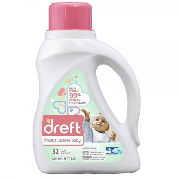 Dreft Stage 2 Active Baby Laundry Detergent 92oz