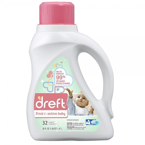 Dreft Stage 2 Active Baby Laundry Detergent 140 loads