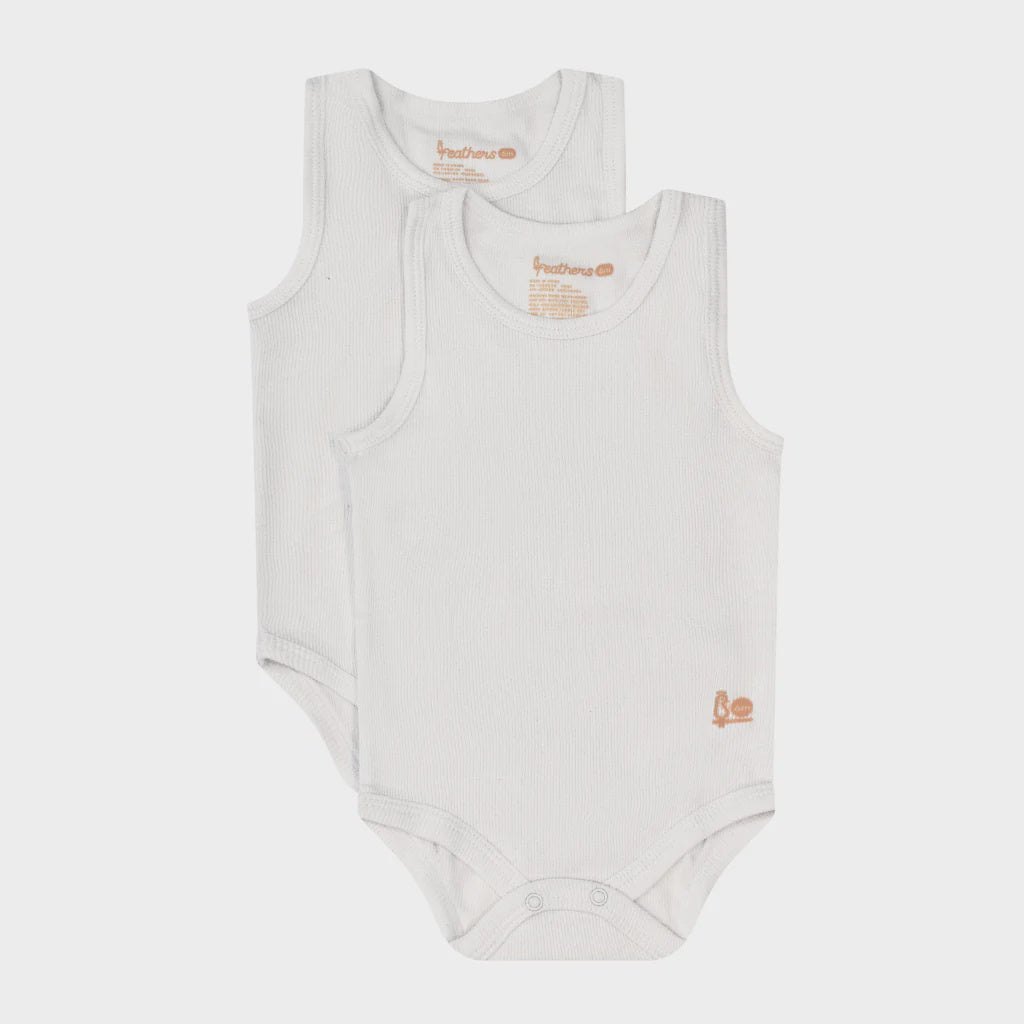 Feathers Baby Boy Rib White Onesies