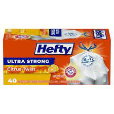 Hefty Ultra Strong 13Gal Trash Bags Citrus Twist 40pk