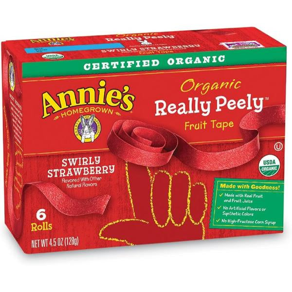 Annie's Organic Strawberry Really Peely Fruit Tape 6ct