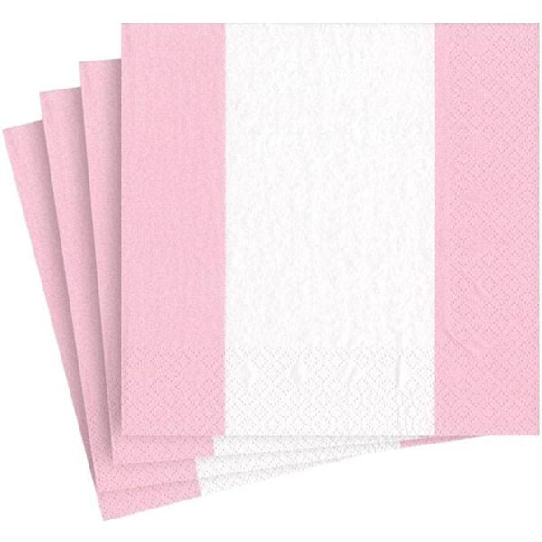 Bandol Stripe Petal Pink Cocktail Napkin