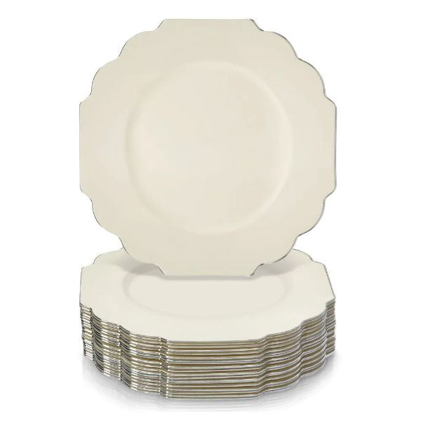 Baroque Ivory Plates, Salad 10ct