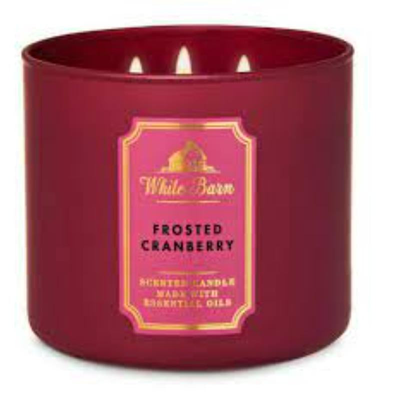 Bath & Body Works 3 Wick Candle - Frosted Cranberry
