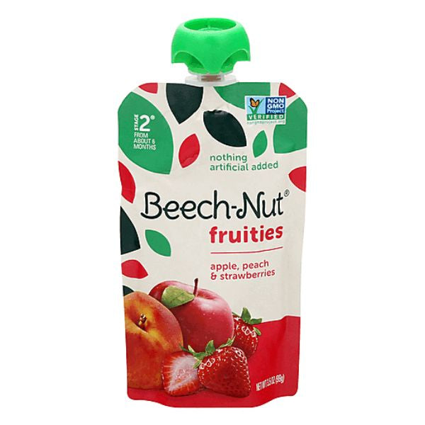 Beech-Nut Fruities, Apple, Peach & Strawberry, Stage 2, 3.5oz