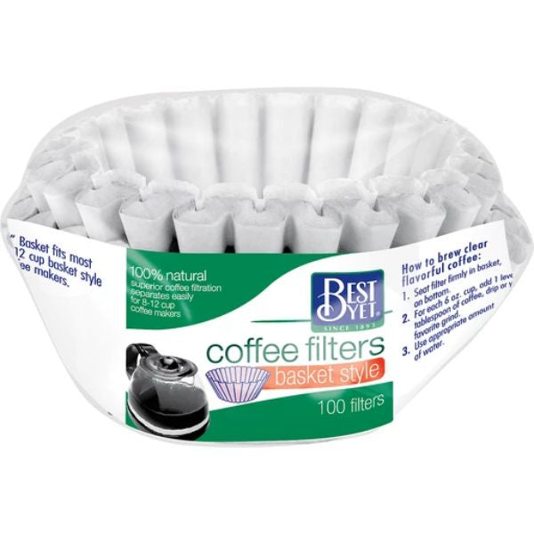 Best Yet 8-12 cup Basket Coffee Filter 100ct