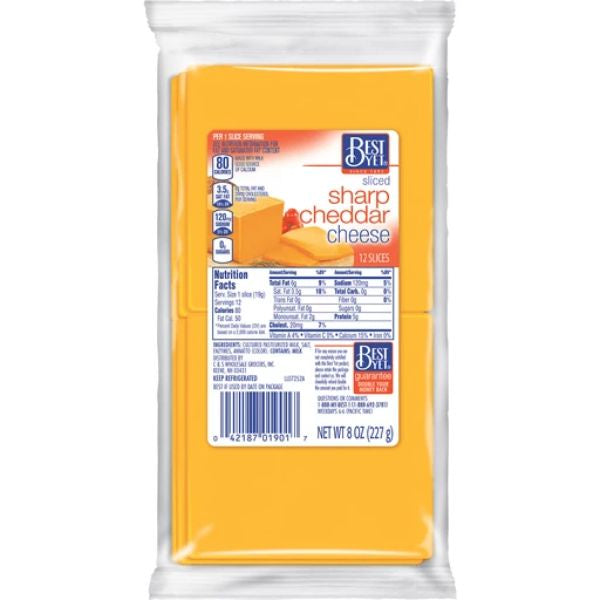 Best Yet Sharp Cheddar Slices 8 oz