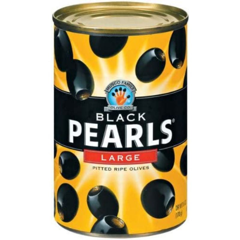 Black Pearls Black Pitted Olives X-Large 6oz
