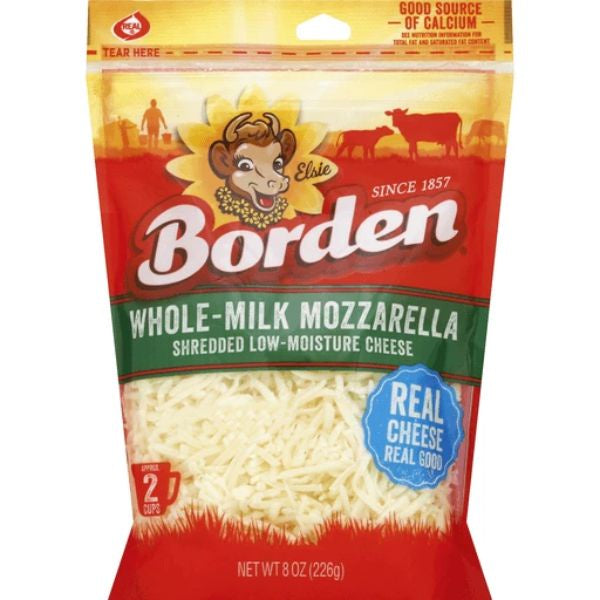 Borden Shredded Whole Milk Mozzarella 8 oz