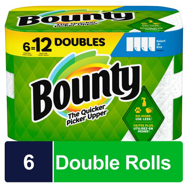 Bounty S-A-S White Paper Towel Roll 6/90s