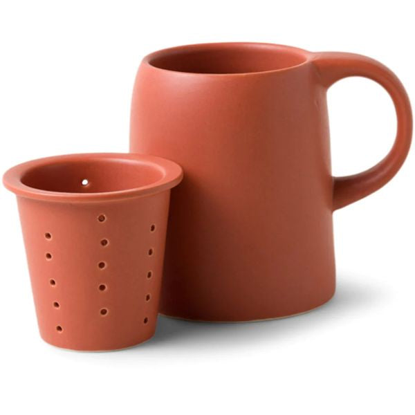 Ceramic Tea Infuser Mug - Terracotta