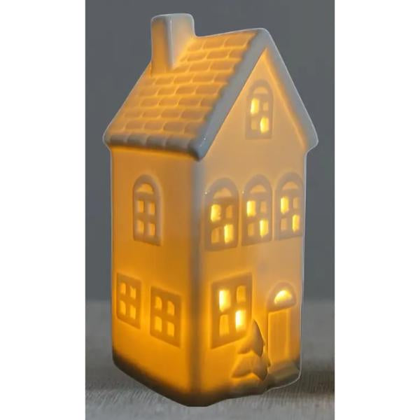 Ceramic Village House with Lights