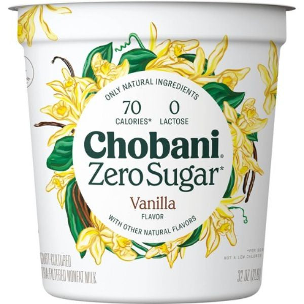 Chobani with Zero Sugar Vanilla Yogurt, 32oz
