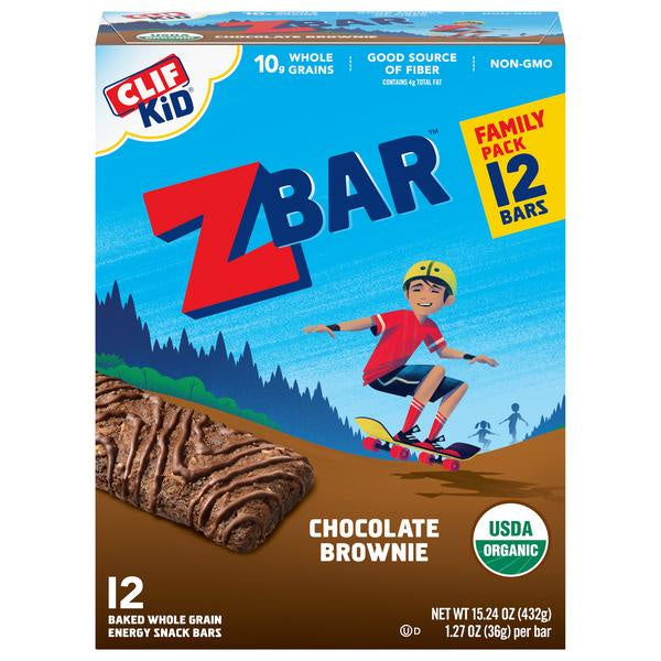 Clif Kid ZBar Snack Bars, Chocolate Brownie 12ct