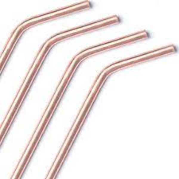 Copper Bent Short Straws Set of 4