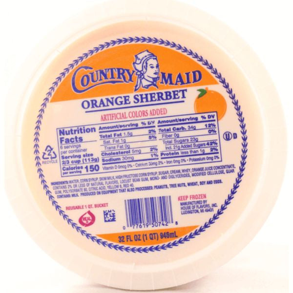 Country Maid Orange Sherbet 32oz