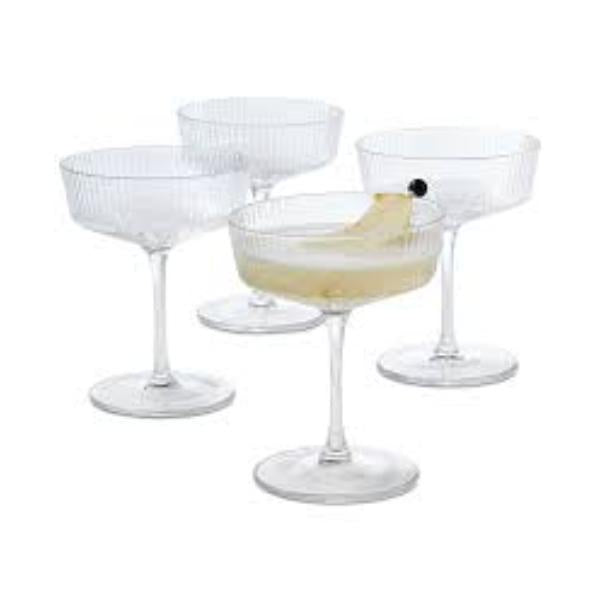 Coupe Glasses - Set of 4 - Clear