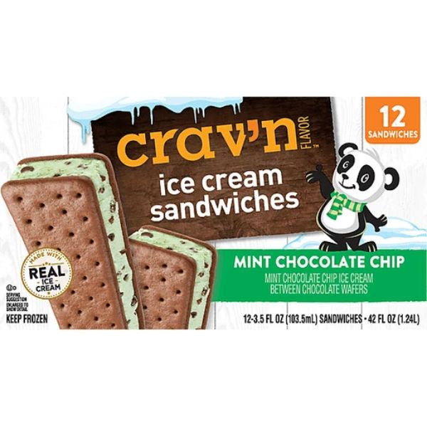 Crav'n Mint Chocolate Chip Ice Cream Sandwiches 12 Ct.