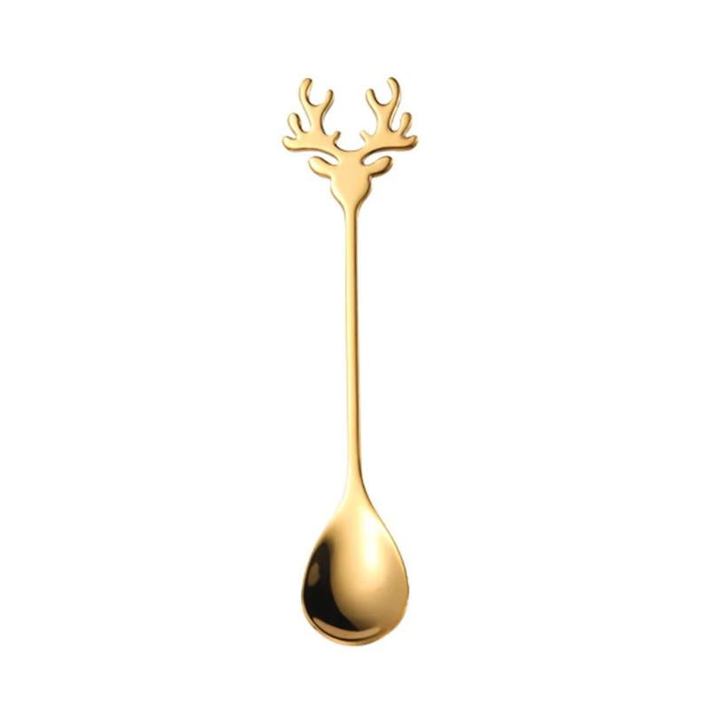 Deer Head Spoon - Gold Qty 1