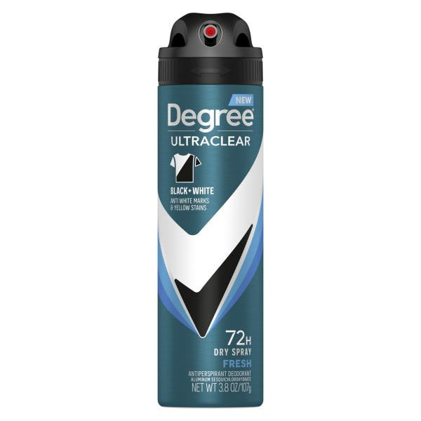 Degree Men UltraClear Antiperspirant Deodorant Dry Spray Black & White Fresh 3.8oz